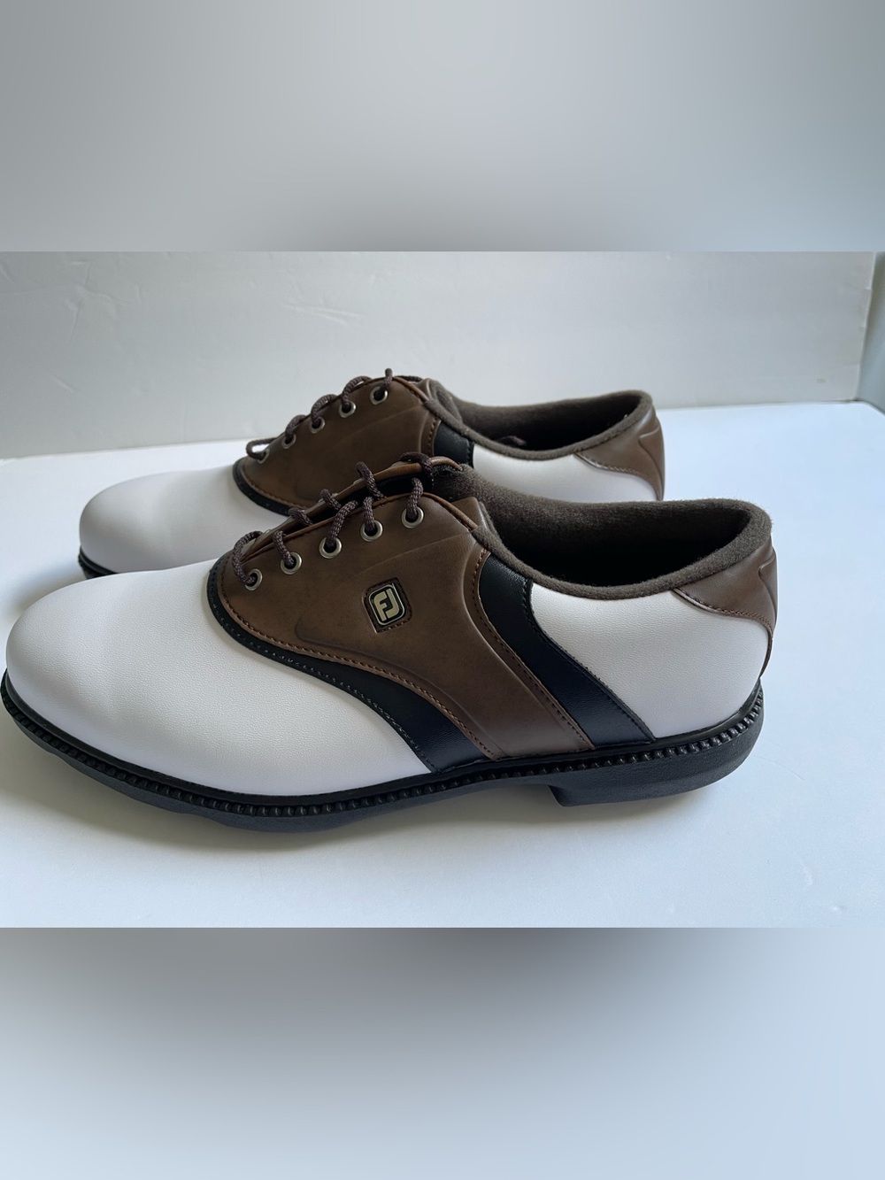 FootJoy Brown Black White Men’s Leather Golf Shoes